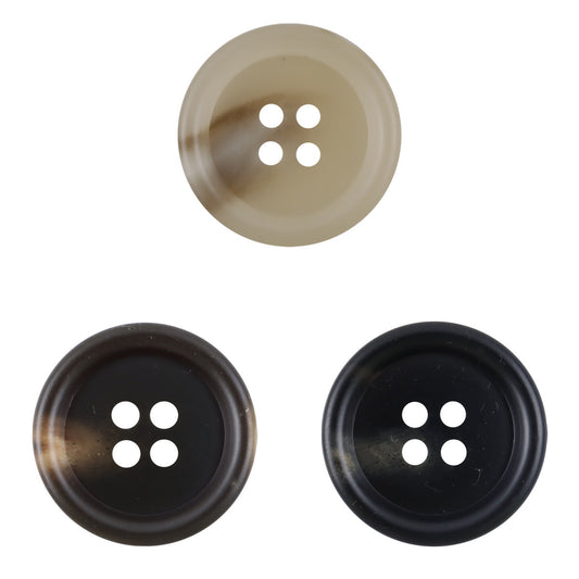 Round 4-Hole Khaki Resin Buttons for Coats Jackets 30pcs