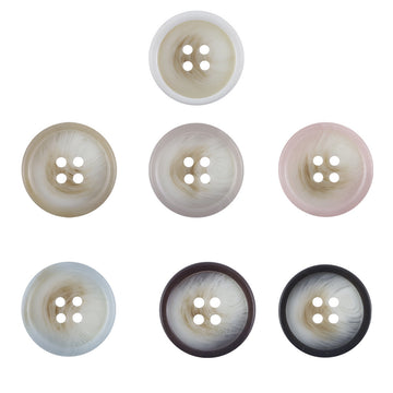 Colorful round resin buttons, 4-hole style—mixed pastel and dark colors set of 20