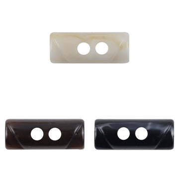 Beige semi-cylindrical 2-hole toggle resin button set, 10 pcs