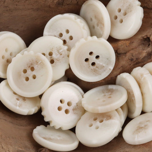 Beige Chipped Resin Buttons for Black Cardigans 30pcs Beige
