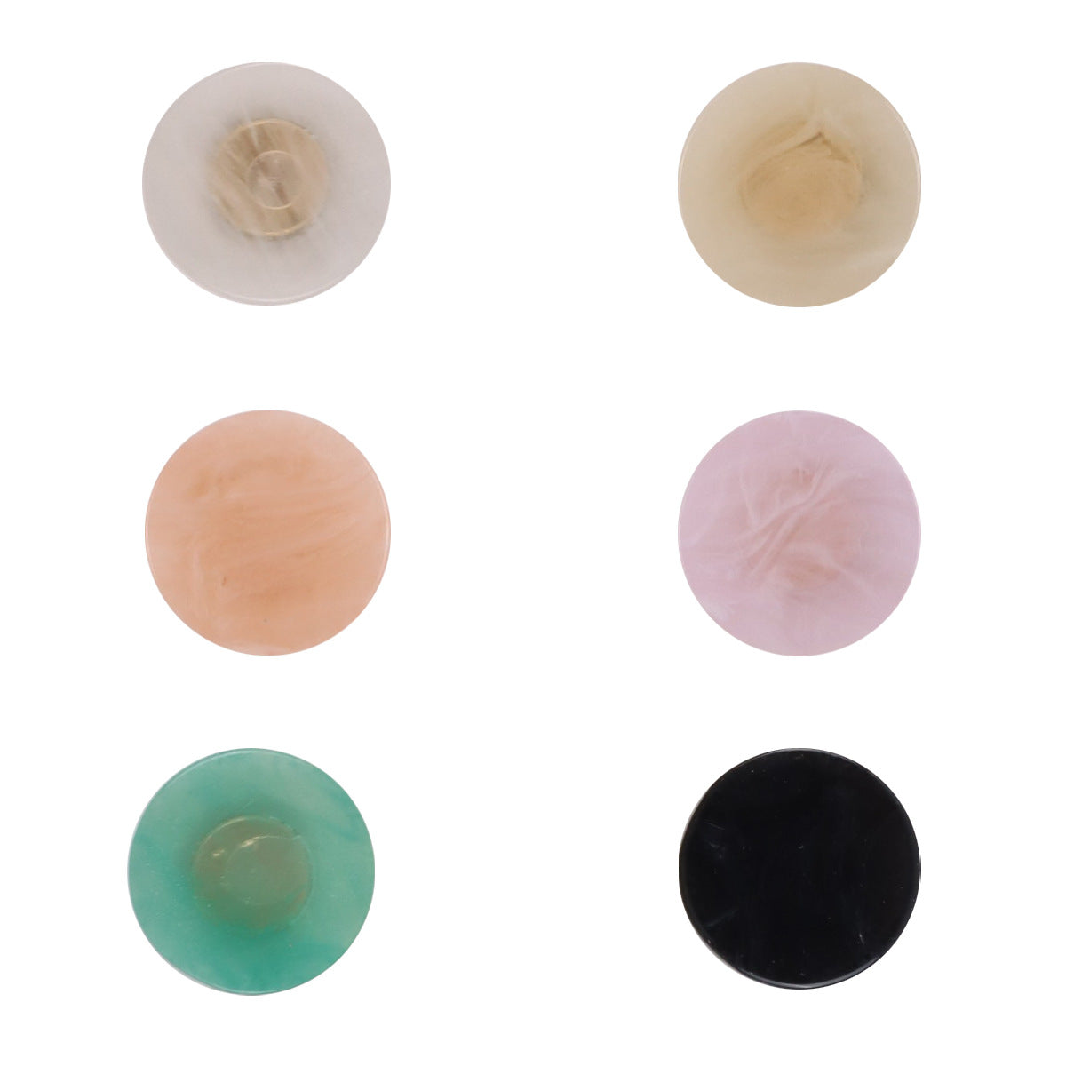 Round resin shank buttons, beige, peach, purple, green and black, 11.5mm