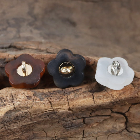 13mm Plum Blossom Matte Resin Buttons for Children's Dress Cufflink 20pcs