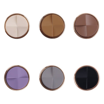 Round geometric resin metal buttons, mixed colors: beige, brown, purple, gray, black