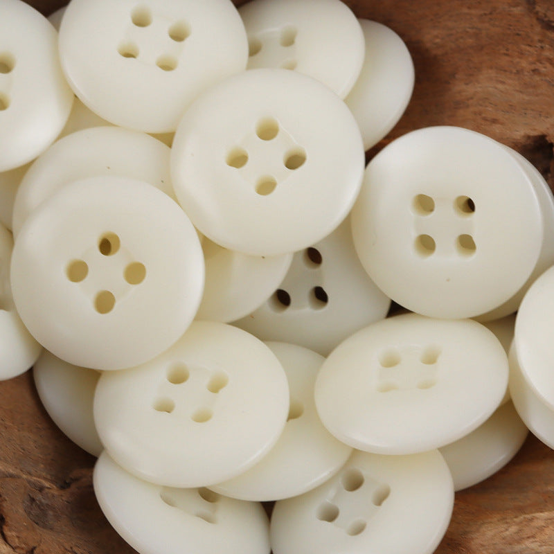 White Phoenix-Groove resin buttons, four-hole, 50 pcs