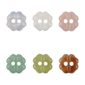 Cherry blossom resin buttons set (light pink, white, beige, green, cyan, coffee)