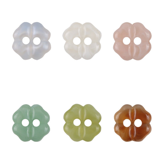 11mm Lovely Little Cherry Blossom Resin Buttons for Children 50pcs