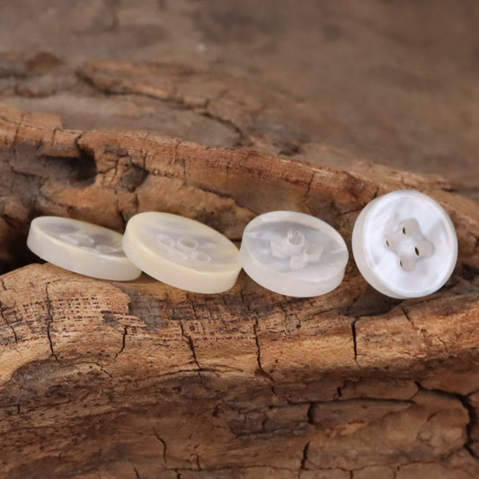 11.5mm Translucent Yellow White Resin Buttons for Children's Shirts 50pcs