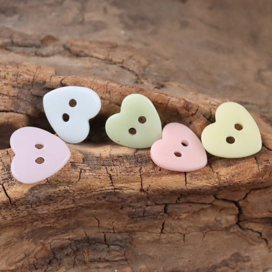 Children DIY Craft Cute Ceramic Heart Shaped Buttons 45 Pack