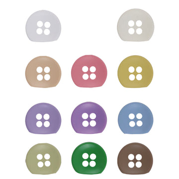 Irregular semi-circular resin buttons set, multiple colors, four-hole design (110 pack)