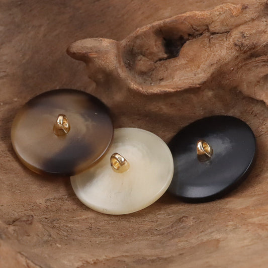 Cap-Shaped Resin Buttons with Metal Shanks for Cashmere Sweaters 10pcs