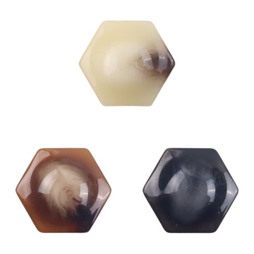 26MM hex resin shank buttons set: beige, coffee, and black (10 pcs)