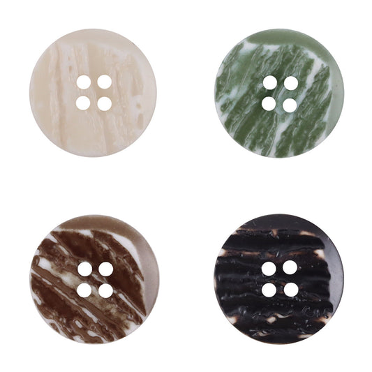Beveled Wood Grain Resin Buttons for Casual Sweater Cardigans 40pcs