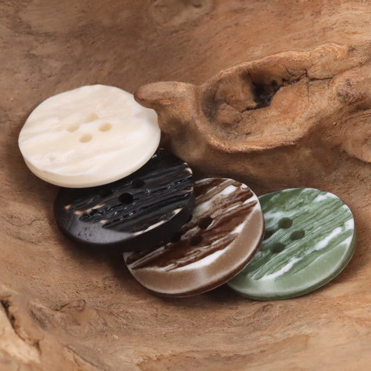 Beveled Wood Grain Resin Buttons for Casual Sweater Cardigans 40pcs