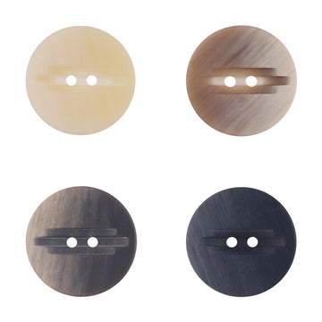 2-hole resin buttons, wood-grain style: beige, brown, dark brown, black