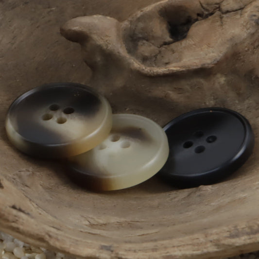 Round Black Brown Resin Buttons for Khaki Coats Woolen Jackets 30pcs