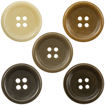 Runde Urea-Knöpfe 10er Set: Beige, Coffee, Dunkelbraun, Dunkelgrün, 4-Loch
