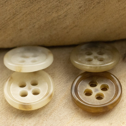 Round Slim-Edged Urea Buttons for Casual Shirts,50pcs