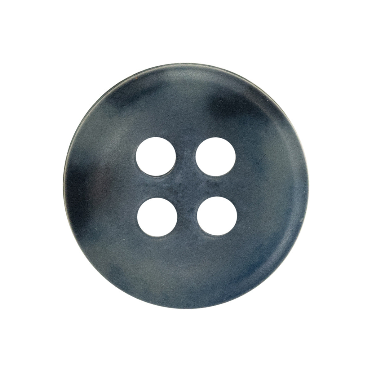 Matte Urea-Hemdknopf mit 4 Löchern, rund, mittelblau