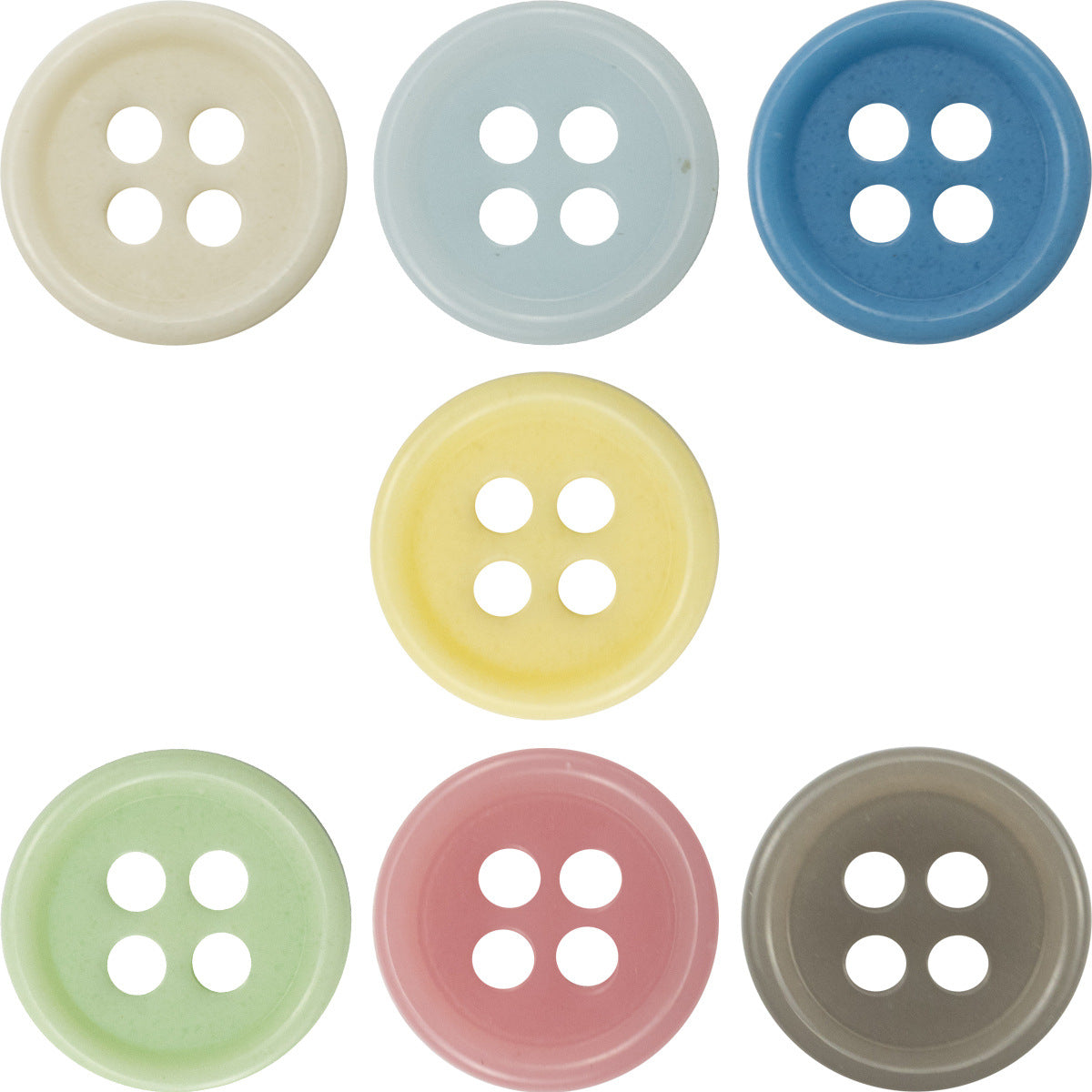 Pastel candy-colored 4-hole resin buttons, assorted set of baby buttons
