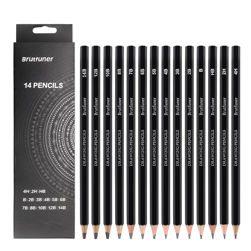 BRUTFUNER 14 Pieces Professional Drawing Sketching Pencils Set