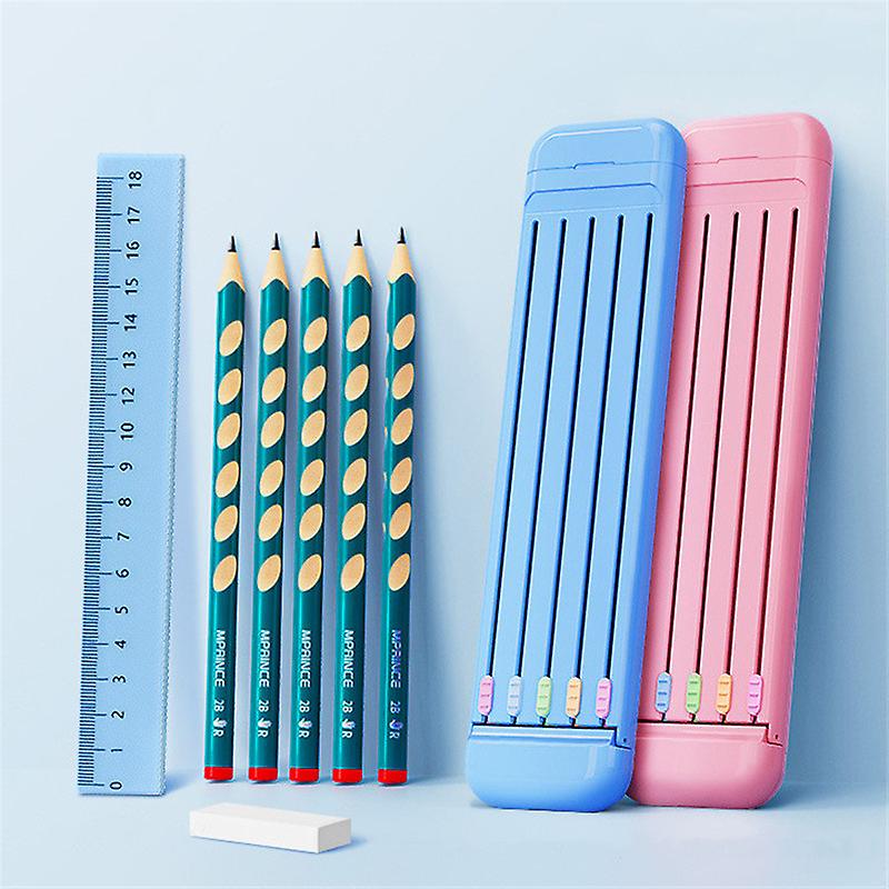 8 Piece Student Plastic Pencil Box School Stationery Set