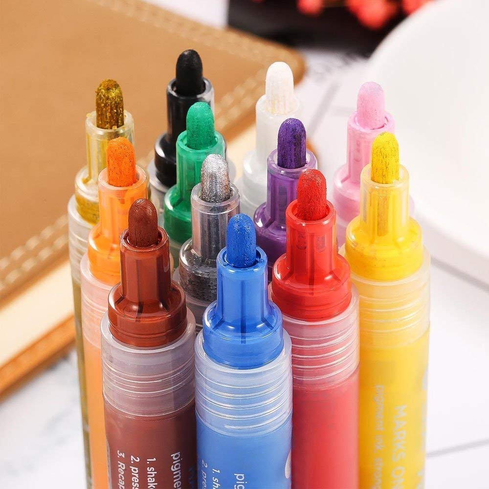 STA 1000 Acrylic Painter Marker Pens 24 Color for Glass Rock Wood Canvas