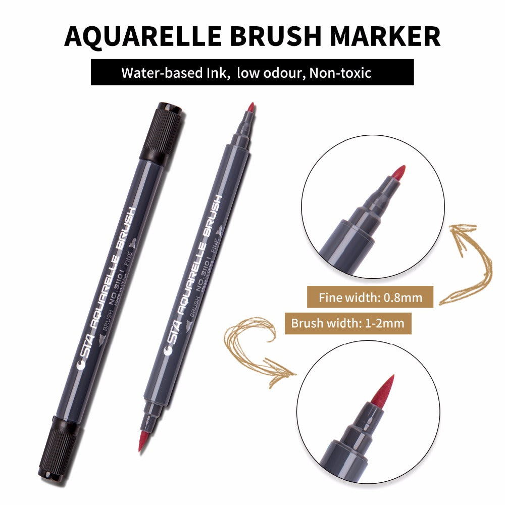 STA 3110 36 Color Double-Ended Watercolour Brush Pen - TTpen