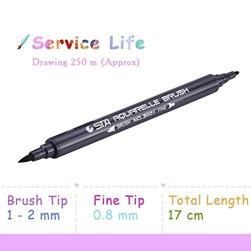 STA 3110 12 Color Double-Ended Watercolour Brush Pen