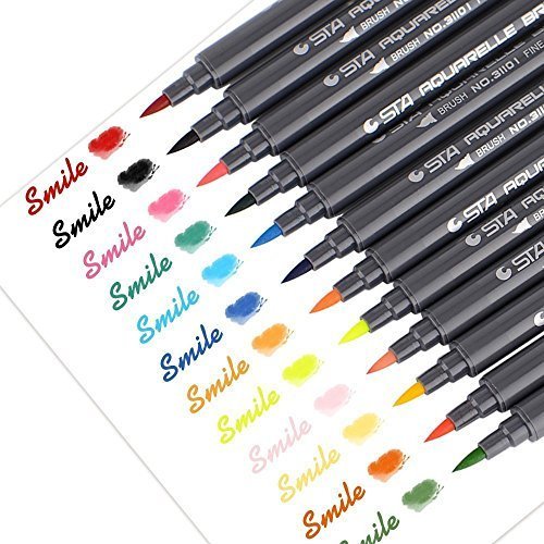 STA 3110 12 Color Double-Ended Watercolour Brush Pen