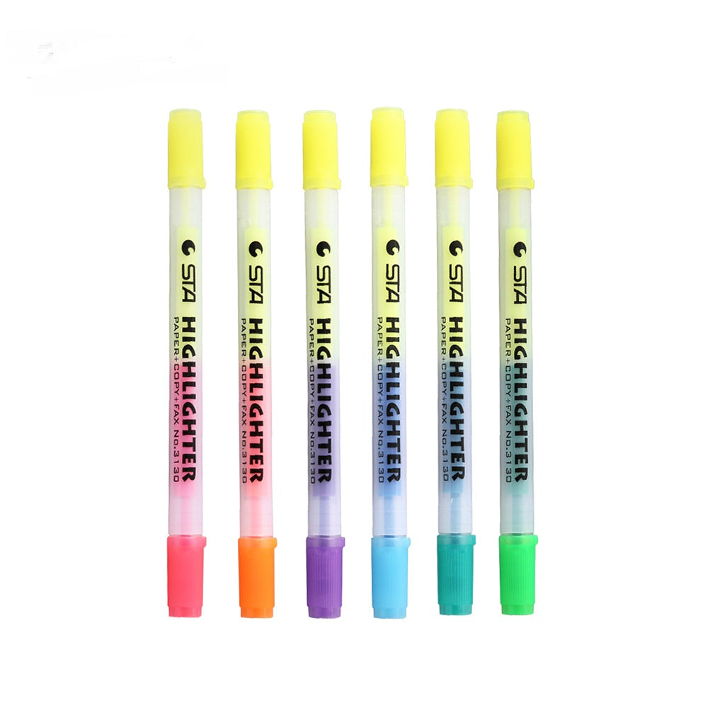 STA 3130 Double Ended Highlighter Set Candy Color 6 Pack