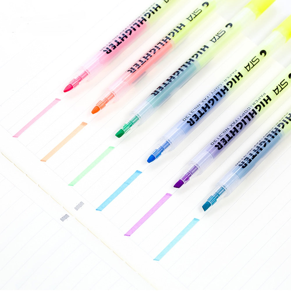 STA 3130 Double Ended Highlighter Set Candy Color 6 Pack