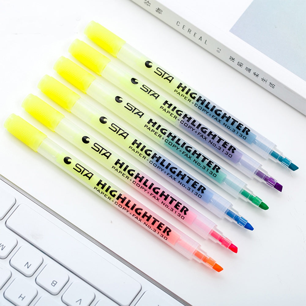 STA 3130 Double Ended Highlighter Set Candy Color 6 Pack