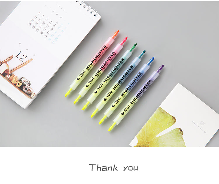 STA 3130 Double Ended Highlighter Set Candy Color 6 Pack