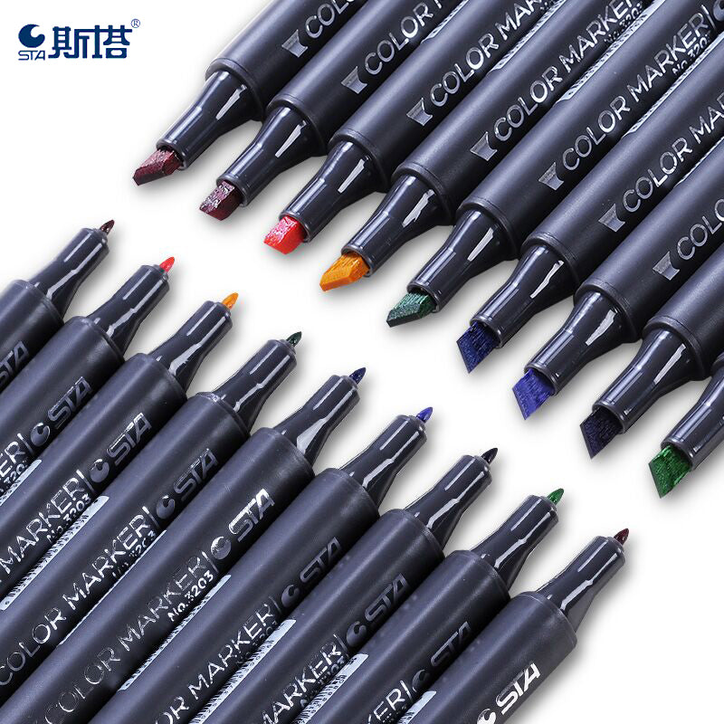 SAT 3203 Alcohol Art Markers Double Ended 40 Color Standard Set
