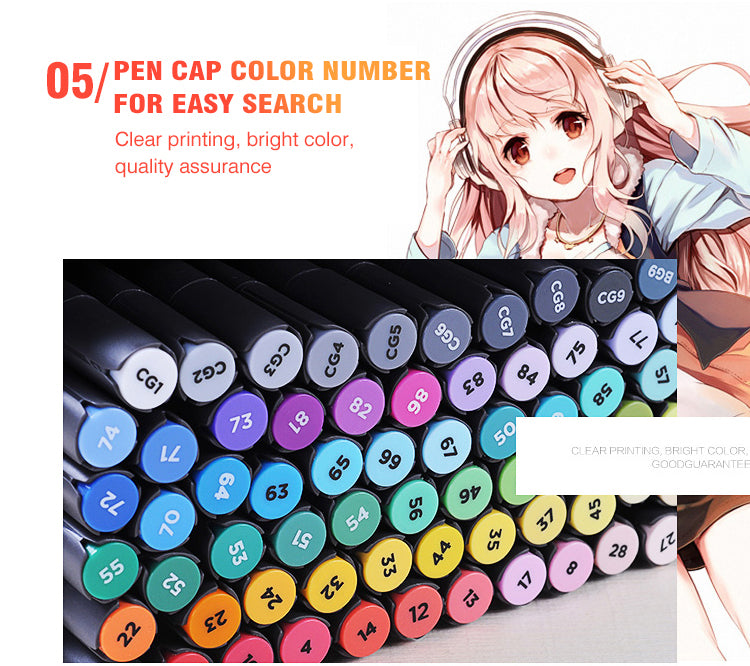 SAT 3203 Alcohol Art Markers Double Ended 40 Color Standard Set