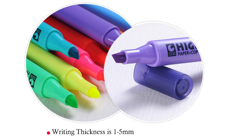 STA 3240 Fluorescent Highlighter Chisel Tip 8 Colors