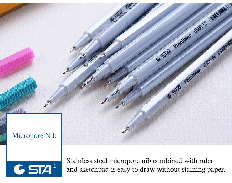 STA 26 Colors Art Fineliner Pens 0.4mm Fine Point