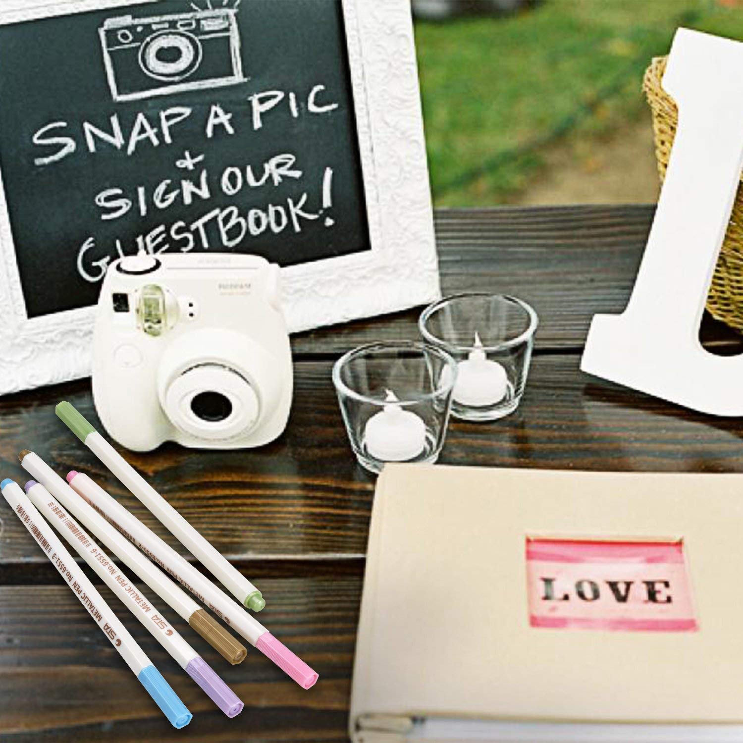 STA 10 Colors Metallic Marker Pens Fine Tip for DIY Photo Album,Scrapbooking,Card Marking