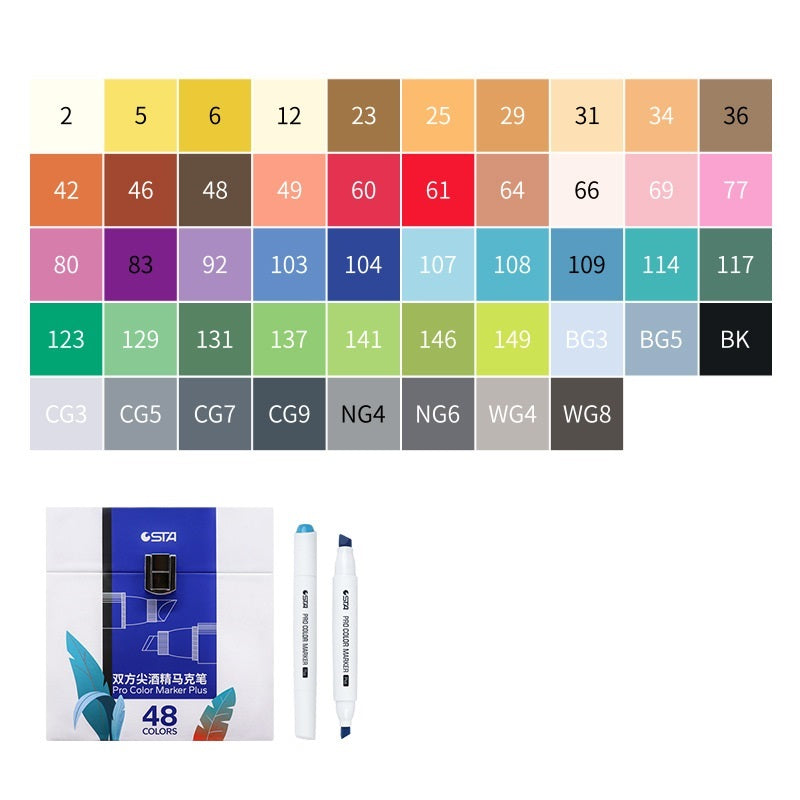 STA 9000 Pro Color Marker Plus,Classic 48/60/80/120 Colors with Carrying Box