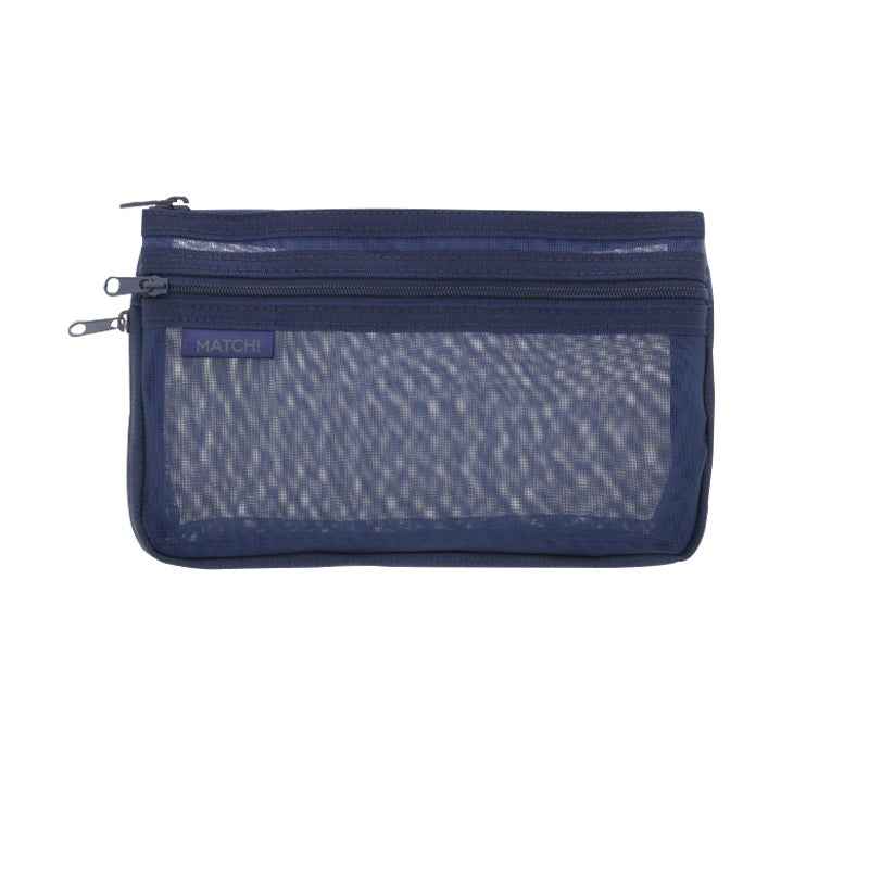 SUN-STAR MATCH 2 Pocket Mesh Pencil Case with Zipper