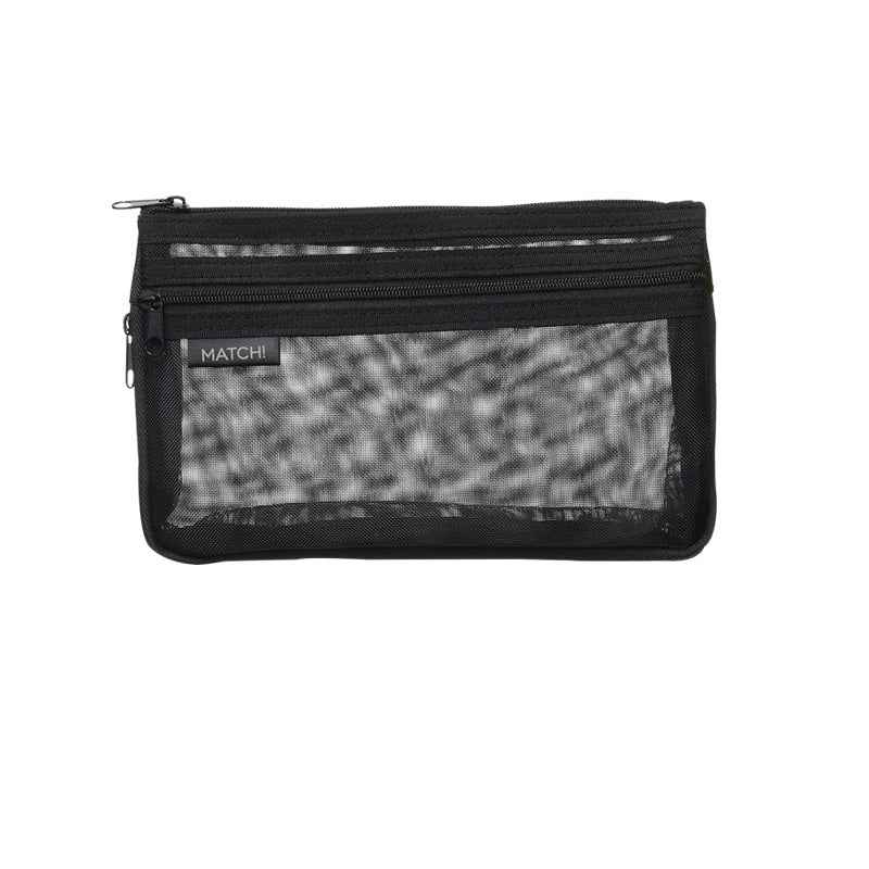 SUN-STAR MATCH 2 Pocket Mesh Pencil Case with Zipper
