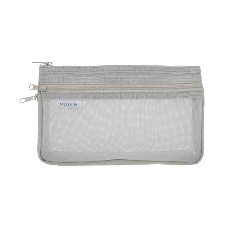 SUN-STAR MATCH 2 Pocket Mesh Pencil Case with Zipper