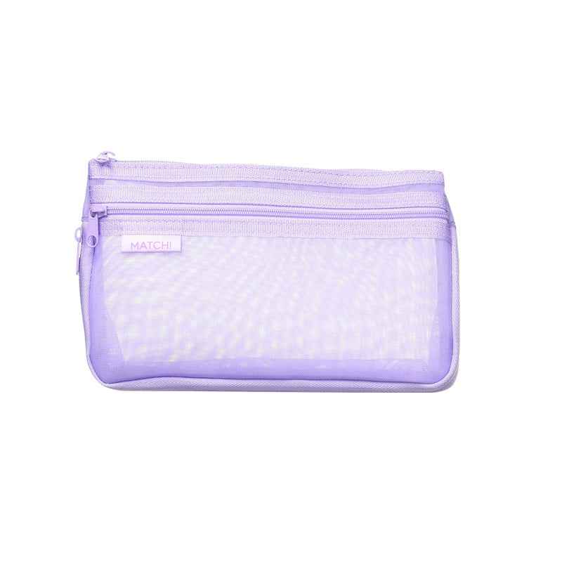 SUN-STAR MATCH 2 Pocket Mesh Pencil Case with Zipper