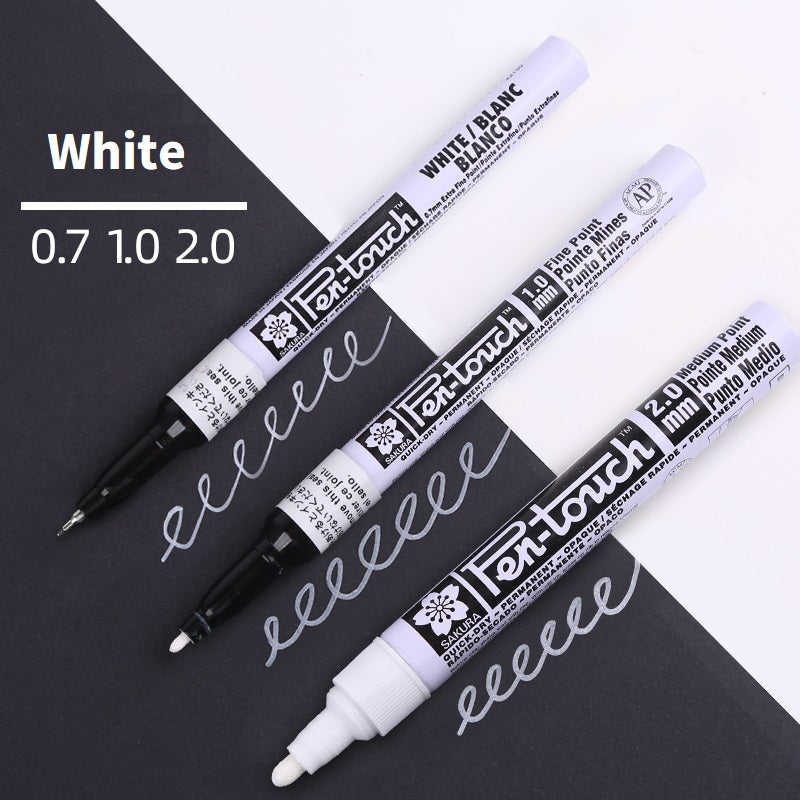 Sakura Pen-Touch Paint Marker White 0.7mm/1.0mm/2.0mm 3 Pack