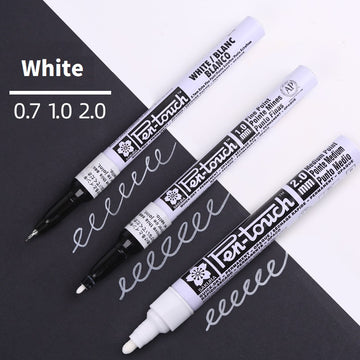 Sakura Pen-Touch Paint Marker White 0.7mm/1.0mm/2.0mm 3 Pack