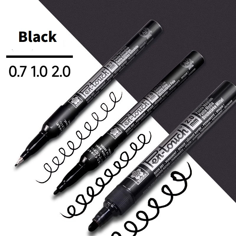 Sakura Pen-Touch Paint Marker Black 0.7mm/1.0mm/2.0mm 3 Pack