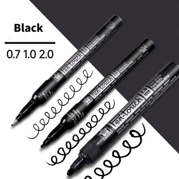 Sakura Pen-Touch Paint Marker Black 0.7mm/1.0mm/2.0mm 3 Pack