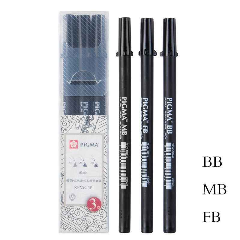 Sakura Pigma Professional Brush Pen Black (3 Pack)