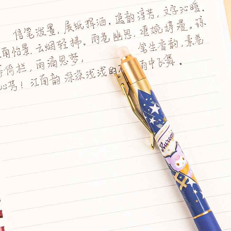 Sanrio Erasable Retractable Gel Pens 0.5mm Black Ink Set of 6