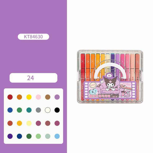 Sanrio Kuromi Acrylic Markers Set 24/36/48/60 – Washable Kids Art Pens 24 Color